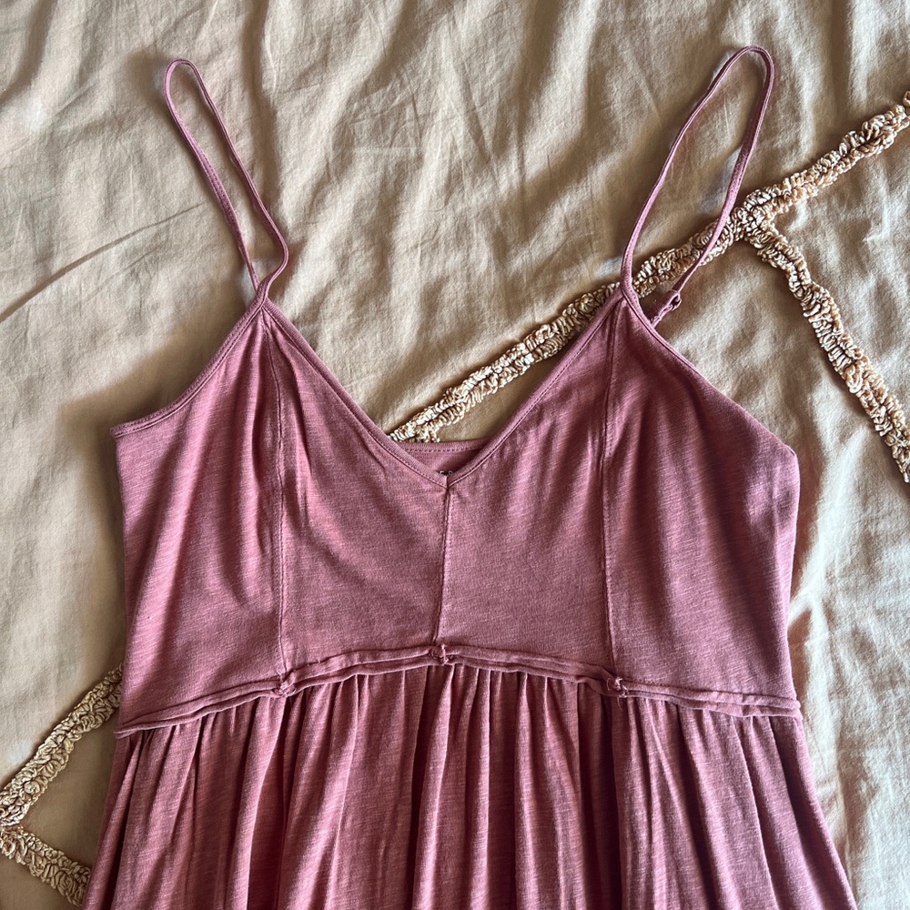American Eagle Midi tiered dress in terra cotta - M